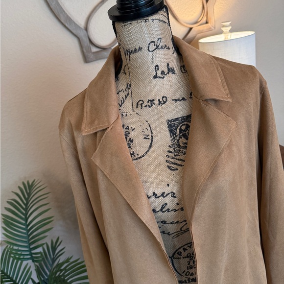 Love Tree Tan Women's Long Open Jacket - Picture 2 of 11